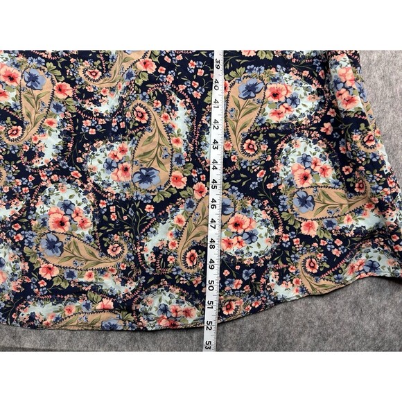 Jessica Simpson Maternity Blue Floral Midi Dress Smocked Women’s Size M - Picture 6 of 8